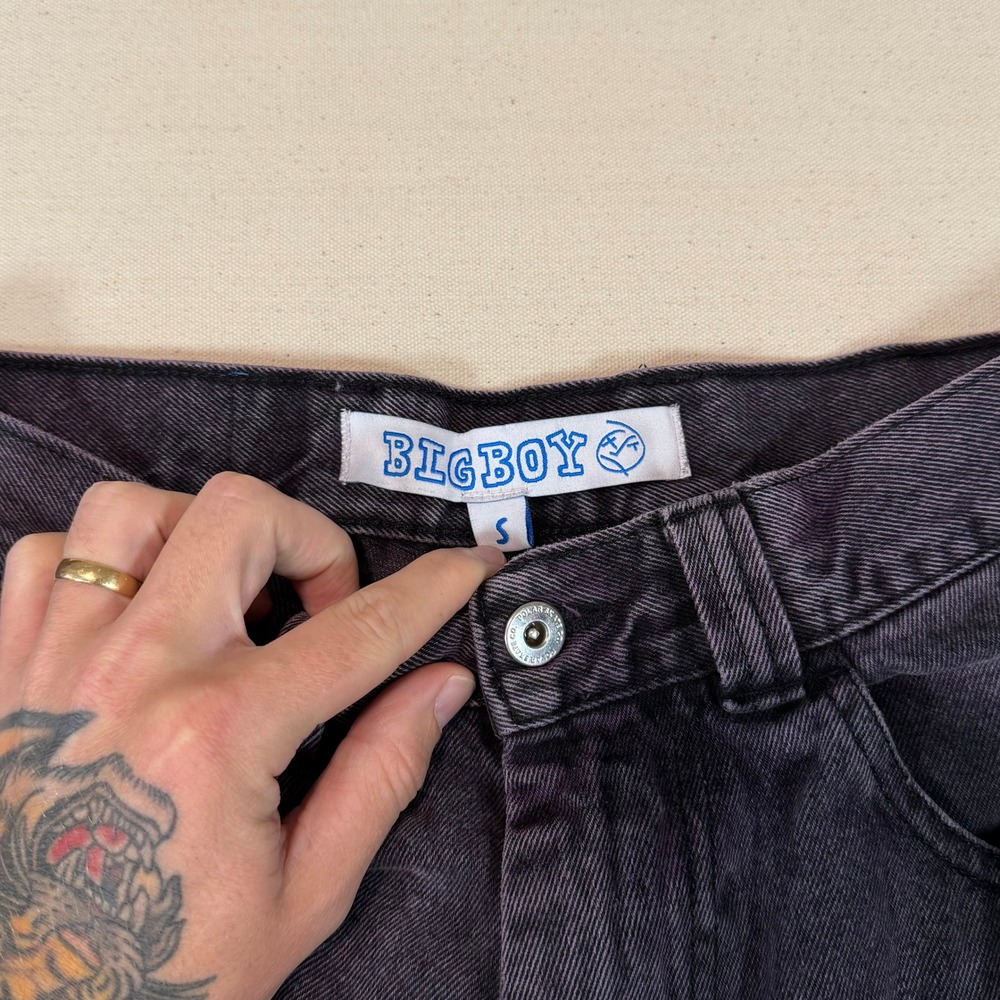 Polar Skate Co Big Boy Jeans Purple Black Baggy Fit Denim Size 32x28 Small - Picture 2 of 14